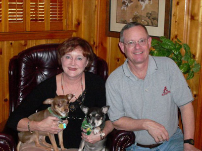 Jeanie (with Cocoa and Maisie) and Jim