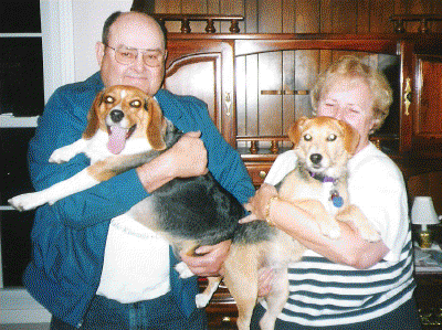 Marvin (with Belle) and Kay (with Libby)